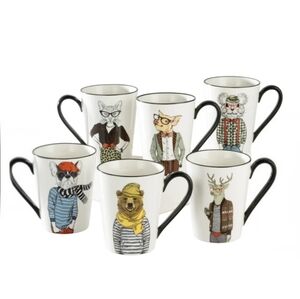 Signature 16oz Hipster Animal Mugs - Set of 6